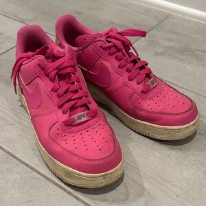Nike Air Force Ones Fuchsia Low-Top Sneakers